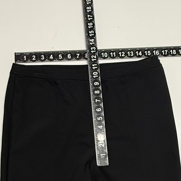 St. John Pants Womens 10 32x28 Black Trousers Pintuck Side Zip Split Hem Career - Picture 3 of 7